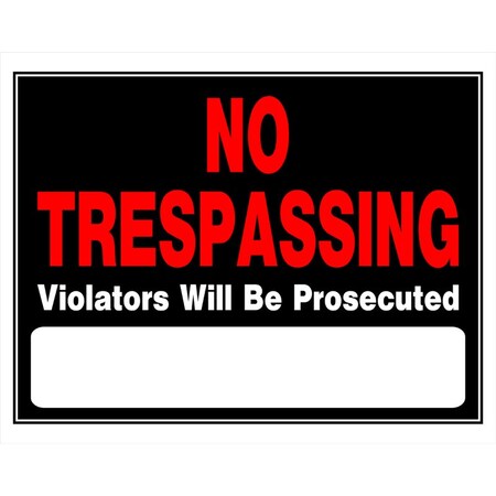 Hillman HILLMAN English Black No Trespassing Sign 15 in. H X 19 in. W, PK6 840040